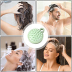 Close-up view of the soft silicone teeth on the scalp massage comb, designed for gentle exfoliation.