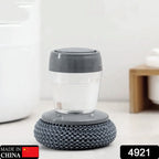 Close-up of the Soap Dispensing Dish Brush, highlighting its durable bristles for washing dishes.