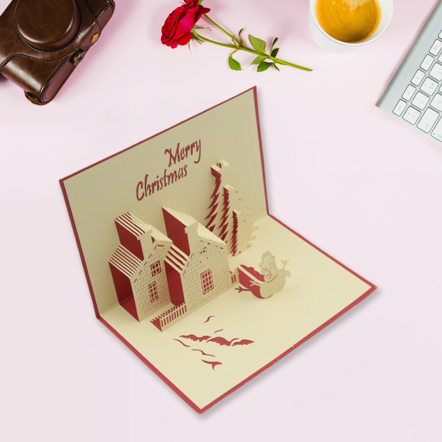 A beautifully crafted pop-up card, ready to be gifted to a loved one.