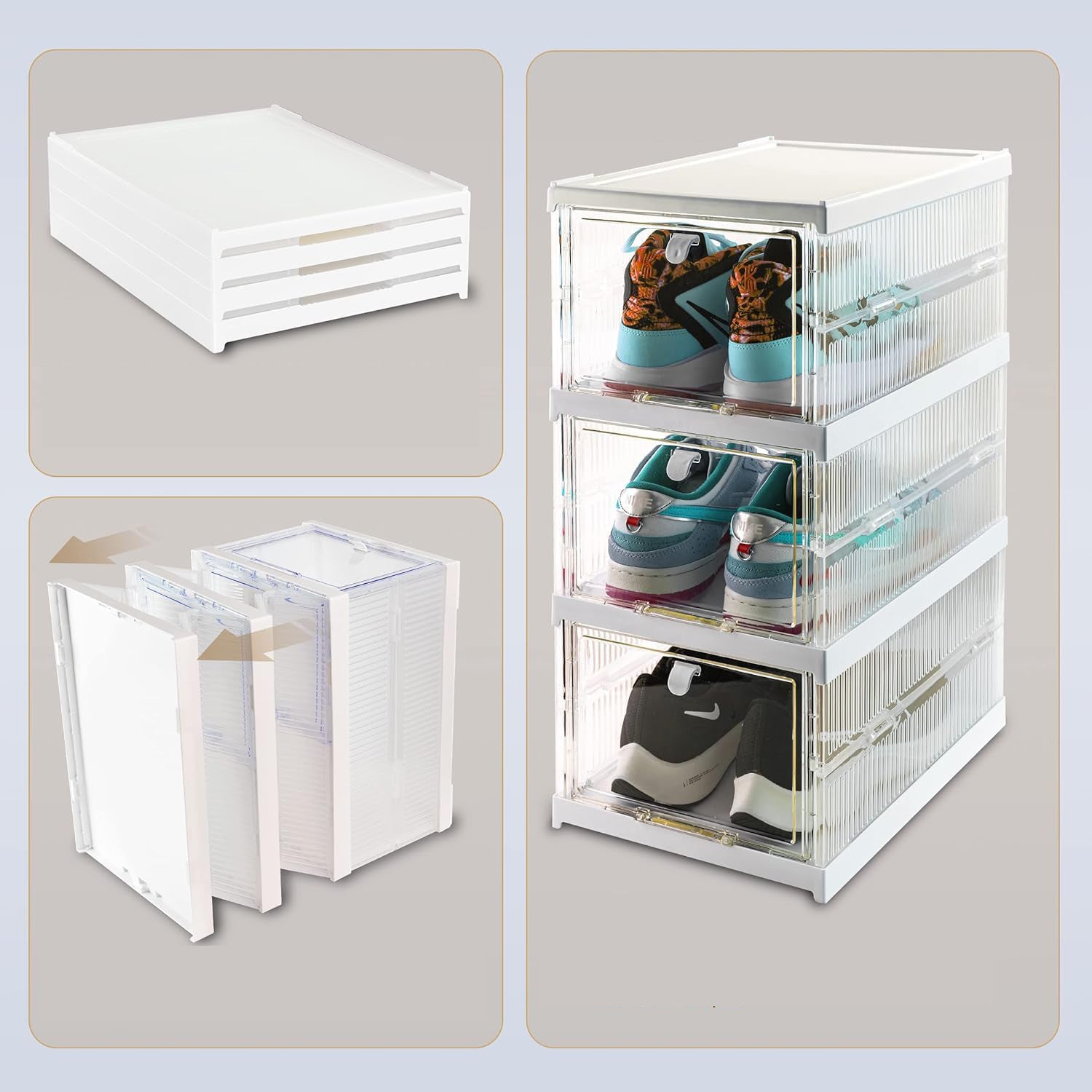Hollow design of the plastic storage basket for ventilation and water drainage.