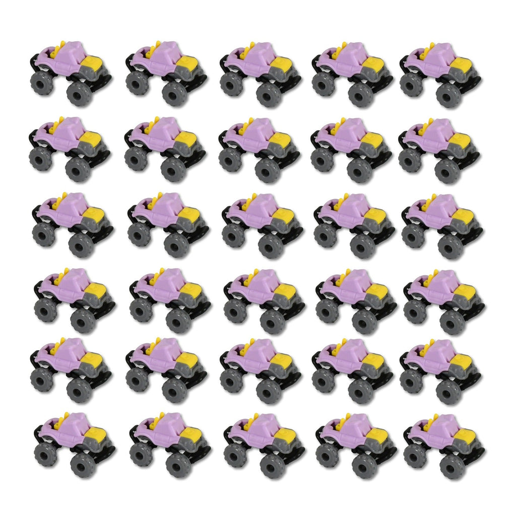 An overhead shot of the friction powered toy cars, highlighting their compact size and variety.