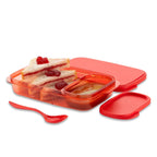 Compact lunch box with two containers, ideal for daily use.