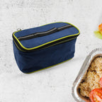 A closed multi-compartment stainless steel lunch box from Lunchie Bunchie.