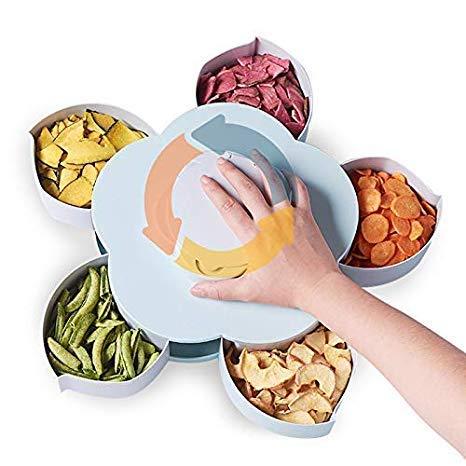 Elegant petal-shaped smart candy box for organized snacks.