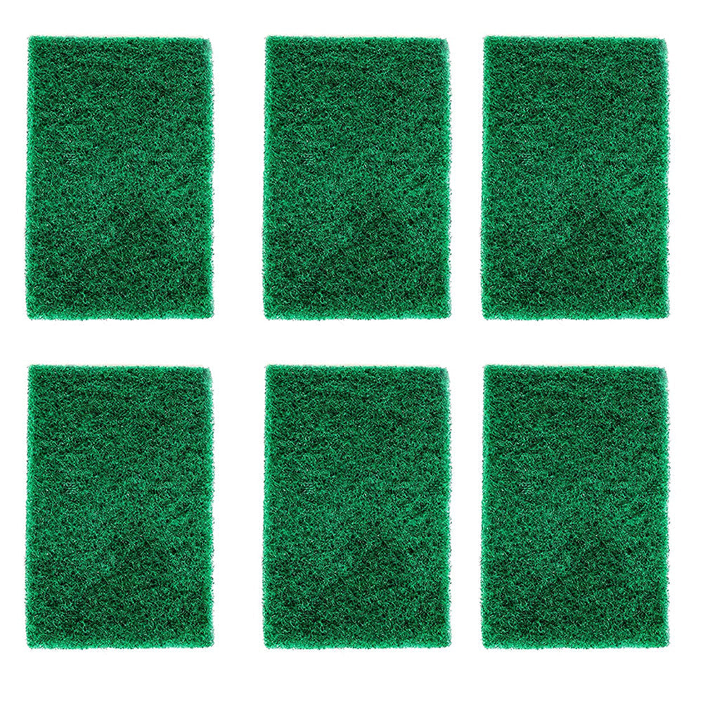 Multiple aqua green scrub sponge pads, ideal for kitchen cleaning tasks.