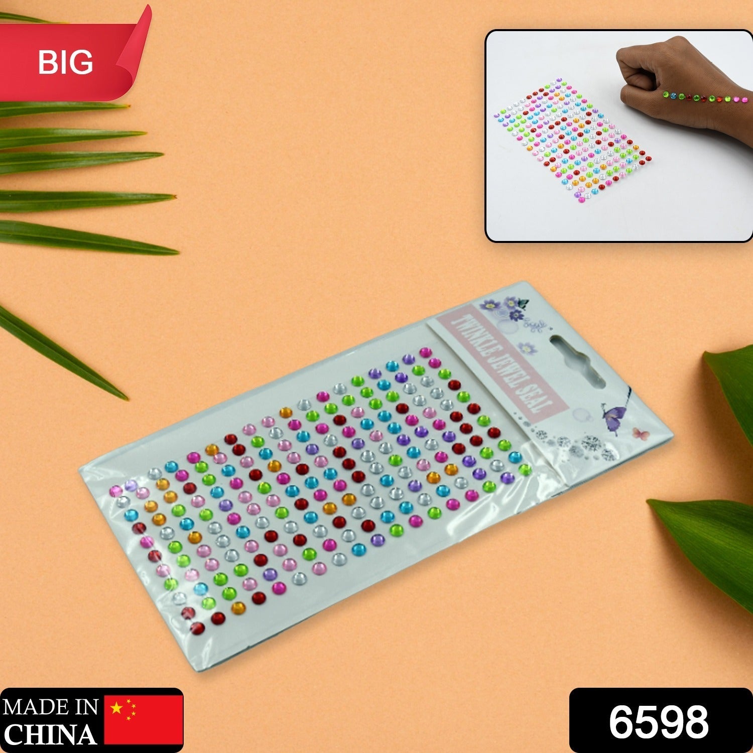 Vibrant self-adhesive crystal stickers in multiple colors, ideal for art and jewelry projects.