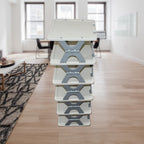 Visual comparison of the 6-layer foldable shoe rack in use.