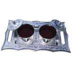 Open Mukhwas Dani Tray, revealing its two distinct compartments for dry fruits and snacks.
