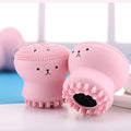 Cute octopus-shaped silicone facial cleansing brush for gentle skincare routines.