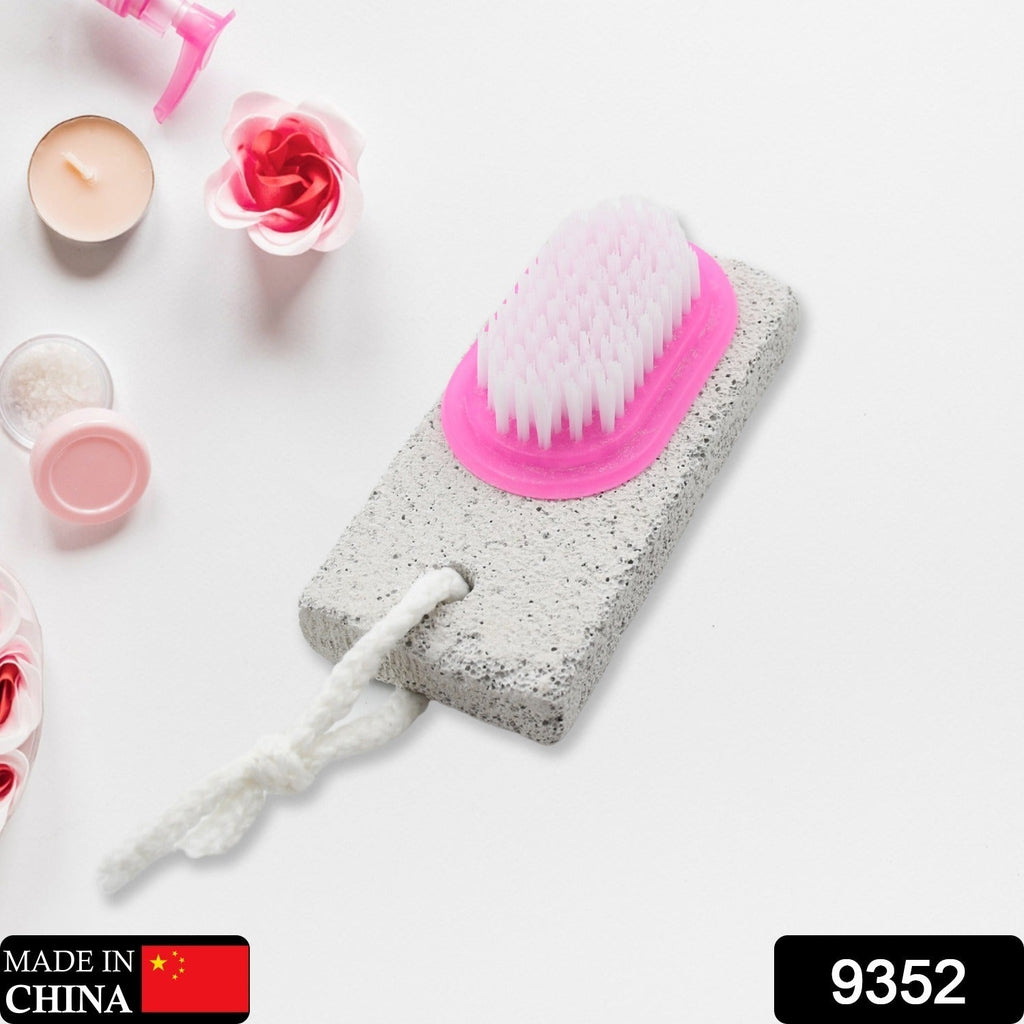 Close-up of the textured pumice stone surface on the foot scrubber, ideal for callus removal.