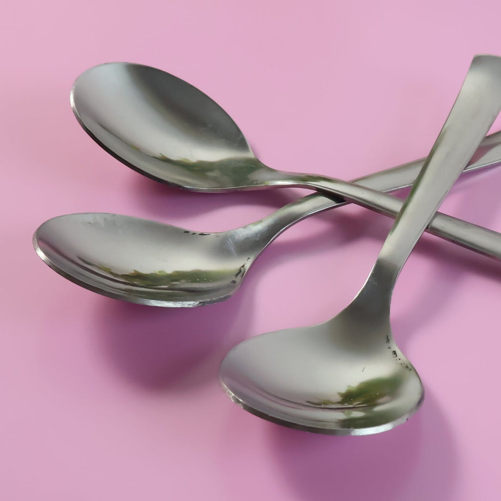 Everyday dining spoons stacked compactly for easy storage