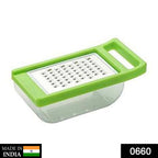 Quickslice stainless steel cheese grater in action, effortlessly grating cheese.