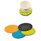 Close-up of a single flexible silicone cup mat, ideal for tea and coffee.