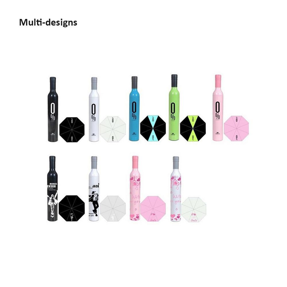 Partially open compact travel umbrella revealing its unique design.