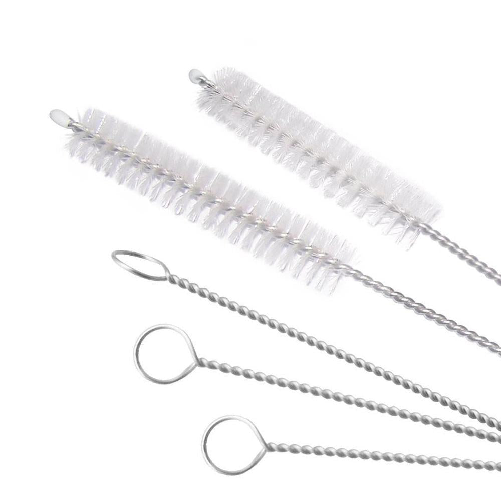 Stainless steel straw cleaning brush, 23cm long, for reusable straws.