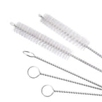 Stainless steel straw cleaning brush, 23cm long, for reusable straws.
