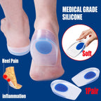 Soft silicone heel cups in hand, ready to provide comfort.