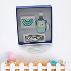 Packaging of the MintGuard U-shaped Kids Electric Toothbrush with key features highlighted.