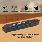 Vacuum sealer showcasing its ability to seal various food types, dry and moist.