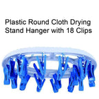Strong plastic clips on the 18-clip round drying hanger for secure hold.