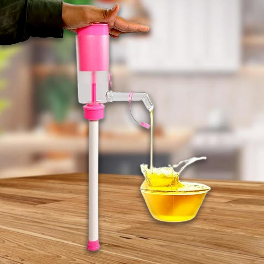 Manual plastic oil pump tool for kitchen tin cans