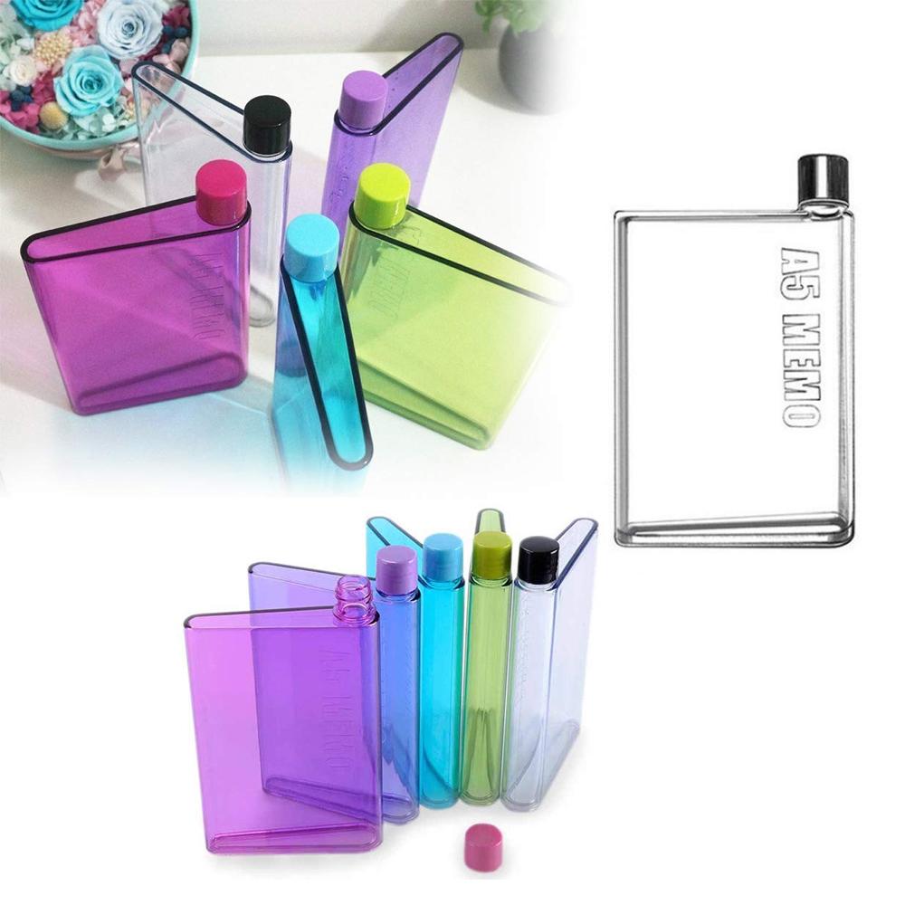 Front view of the A5 Notebook Water Bottle, highlighting its sleek, flat profile.