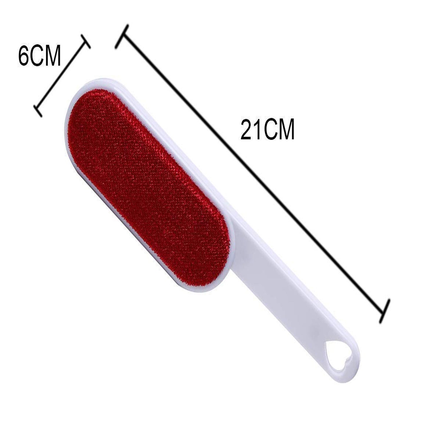 Easy-to-use pet hair remover brush held by hand, ready for action.