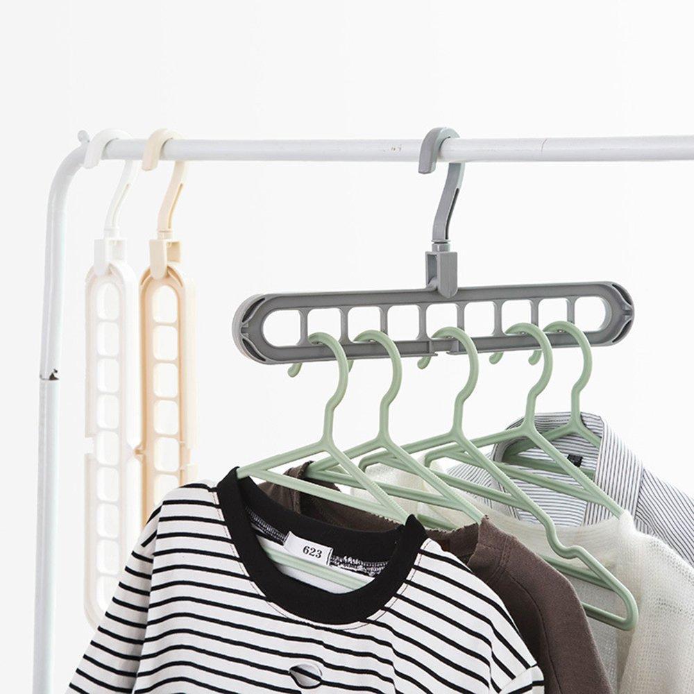 Front view of the Organivo 9-hole plastic hanger, showcasing its multi-slot design.