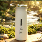 Premium 400 ML white glass water bottle with protective silicone cover