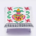 Handcrafted Aluminium Foil Bajot for pooja, featuring intricate traditional designs.