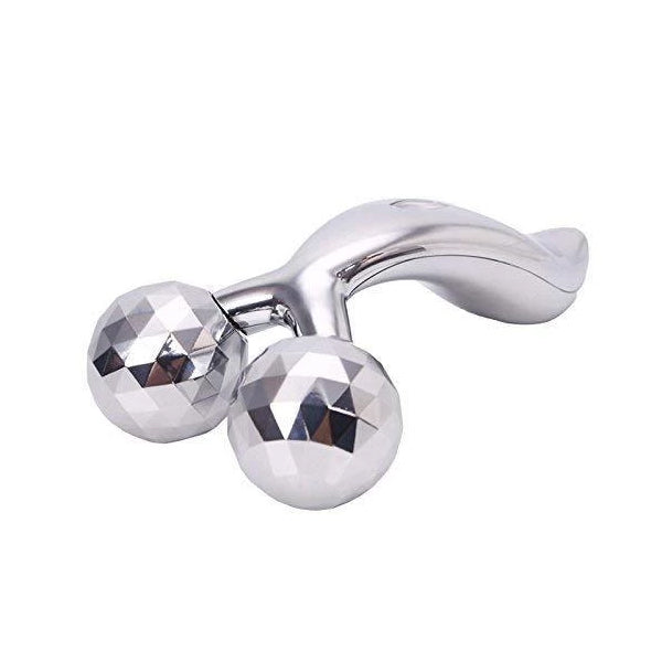 The 3D roller face massager actively massaging the jawline for improved skin elasticity and lift.