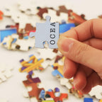 Educational India map puzzle fully assembled, showing all states and UTs in its tray.