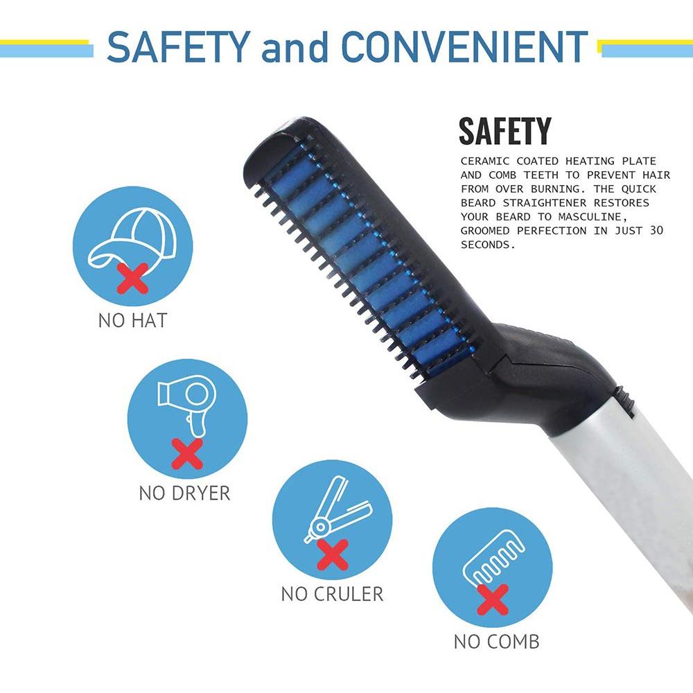 The Men's Hair & Beard Straightener being used to smooth and style hair effortlessly.