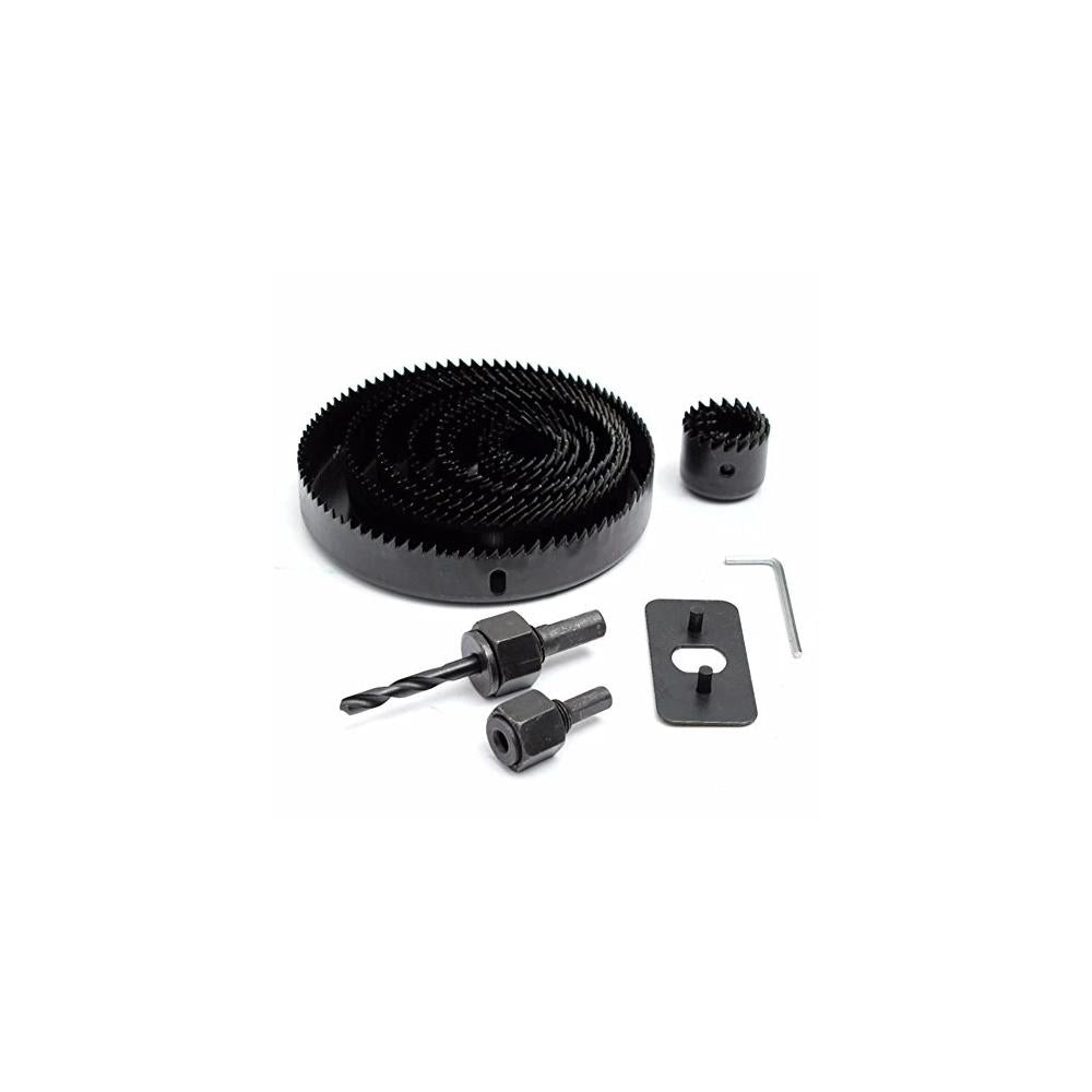 BoltForce 16 Pcs Hole Saw Drill Bit Set components laid out on a clean surface.