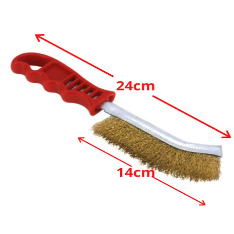 Angled view of the stainless steel brush, perfect for paint removal.