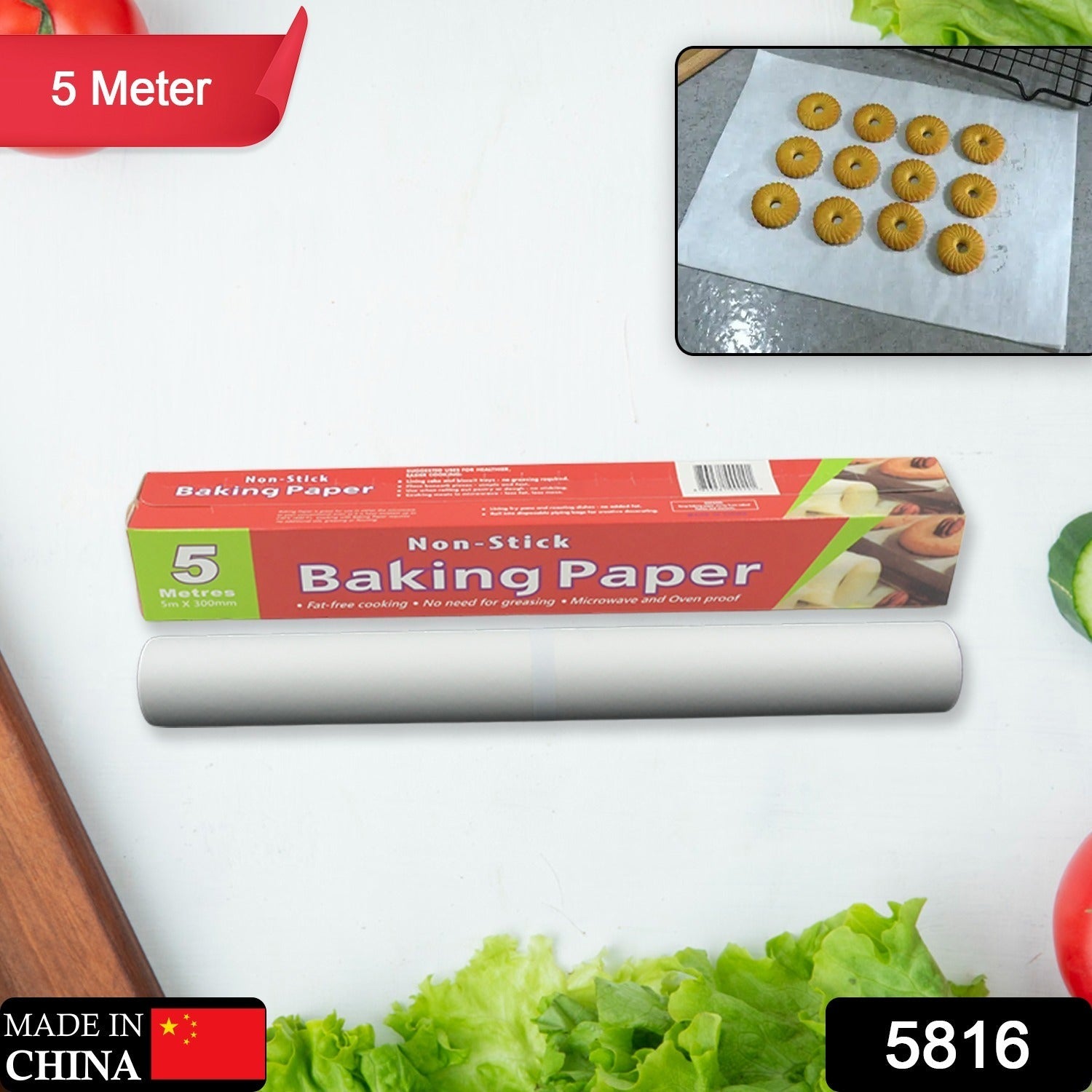 Close-up of parchment paper showing its non-stick texture and zigzag tear edge.