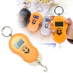 Side view of the handy digital scale, highlighting its ergonomic shape.