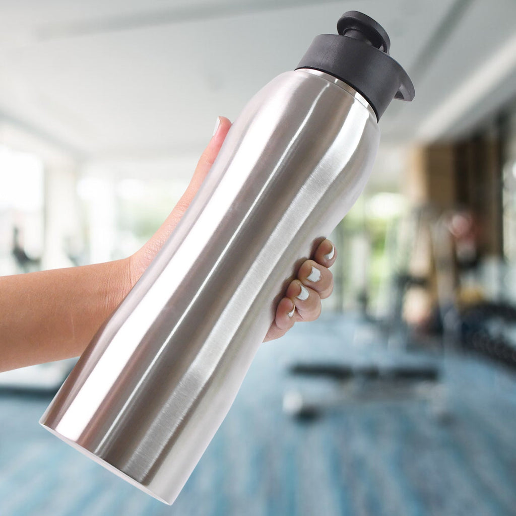 Side view of Hydro Guard stainless steel water bottle with vacuum insulation