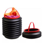 4L foldable car trash can attached to a car mat, demonstrating stability.