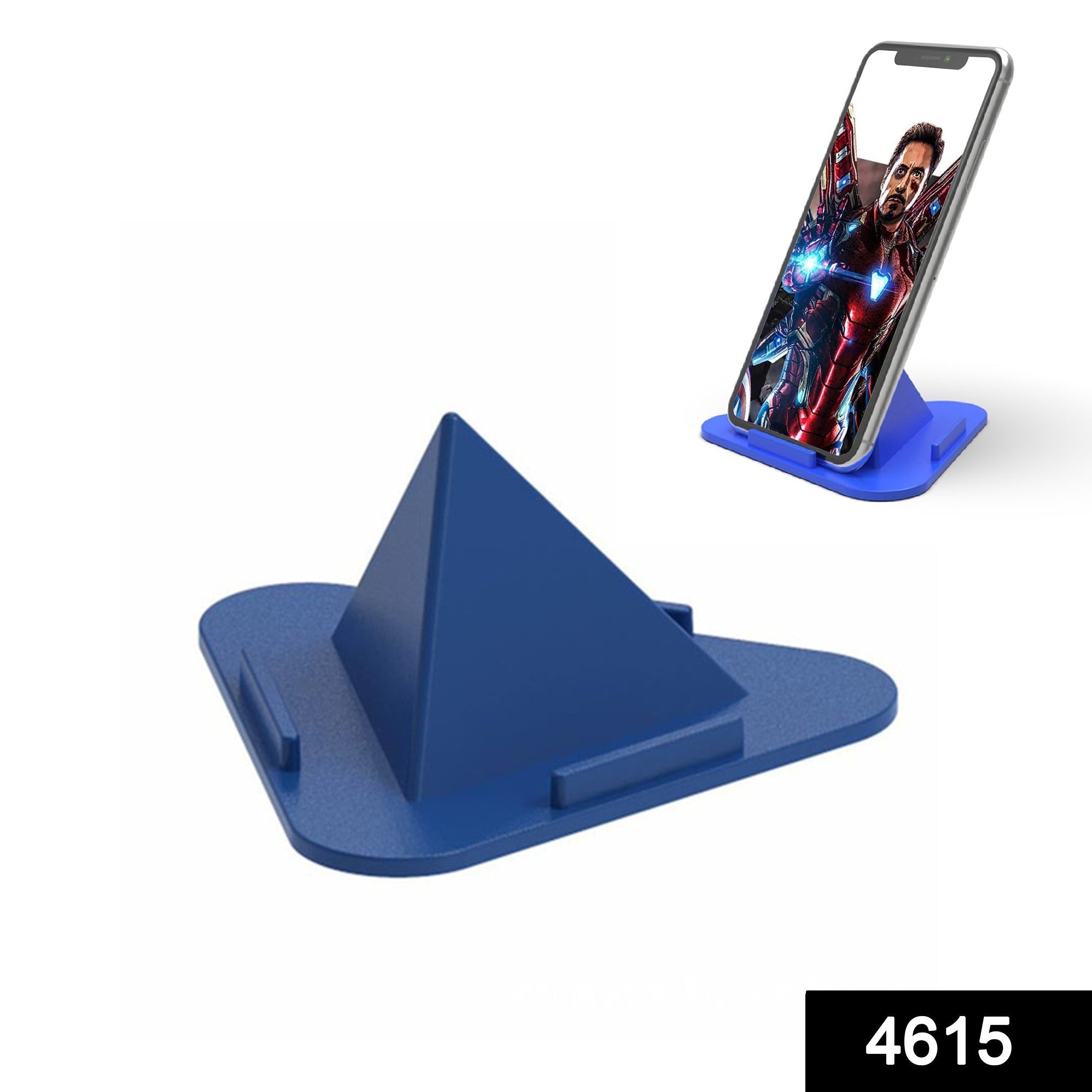 Close-up of the adjustable Pyramid Mobile Stand supporting a tablet at an angle.