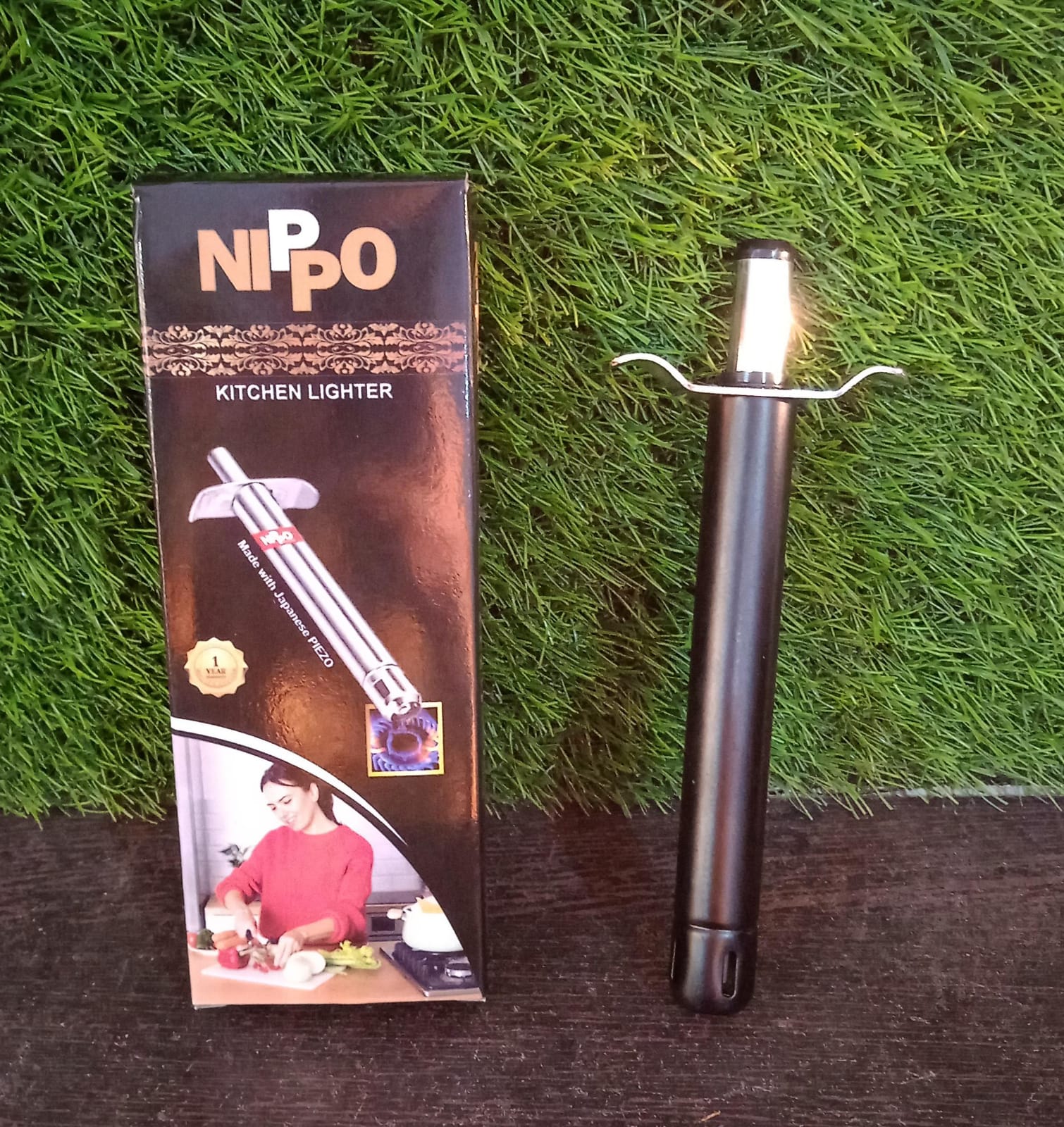 Ergonomic Stainless Steel Gas Lighter comfortably held in an Indian user's hand.