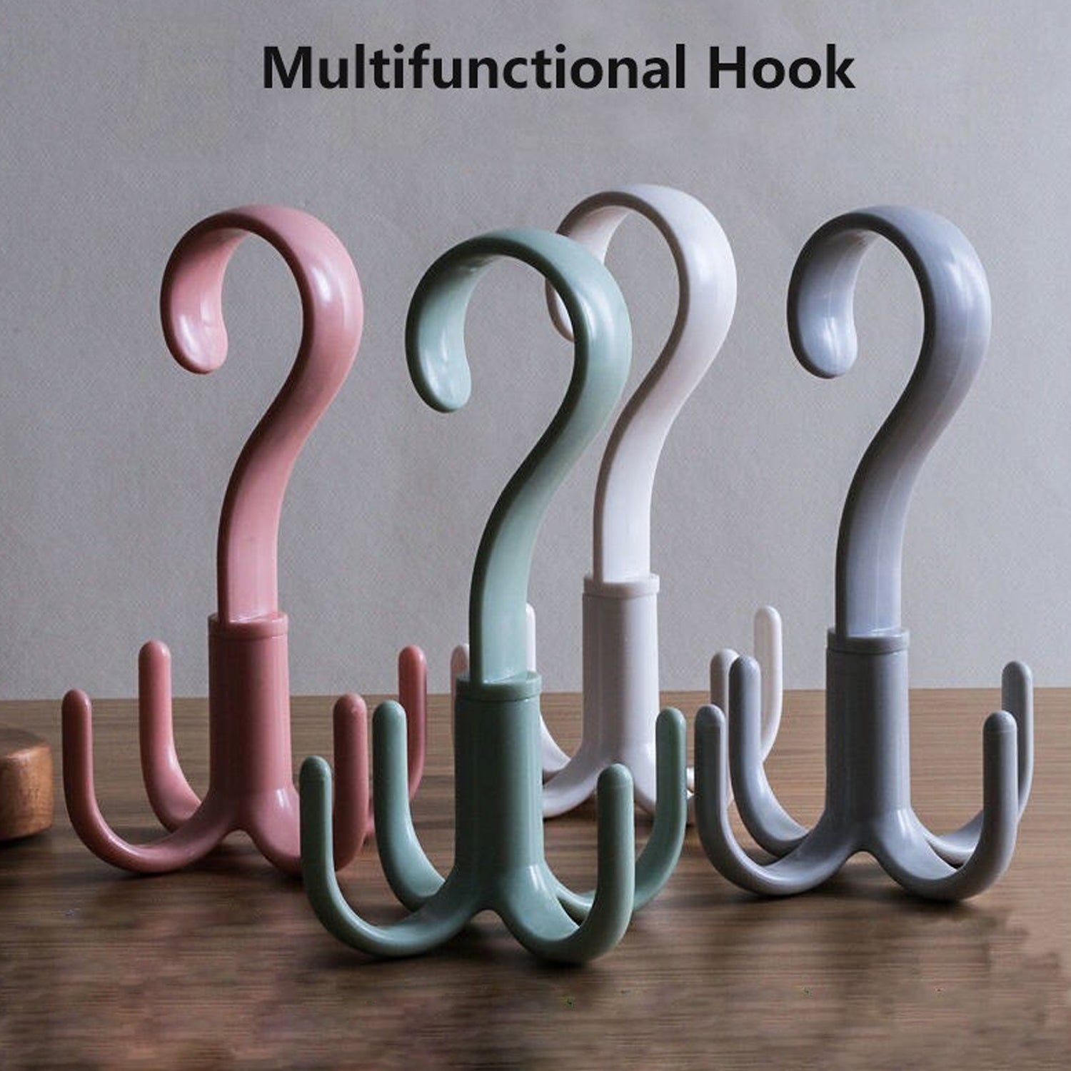 Close-up of the GlimmerHome 4-claw purse hanger hook, highlighting its robust construction.