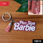 Sparkling pink glitter keyring with tassel charm attached