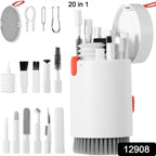 Close-up of the AirPods cleaning pen and various brushes from the electronics cleaning kit.