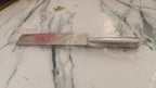 Stainless steel vegetable cleaver knife alternative angle showing blade and handle