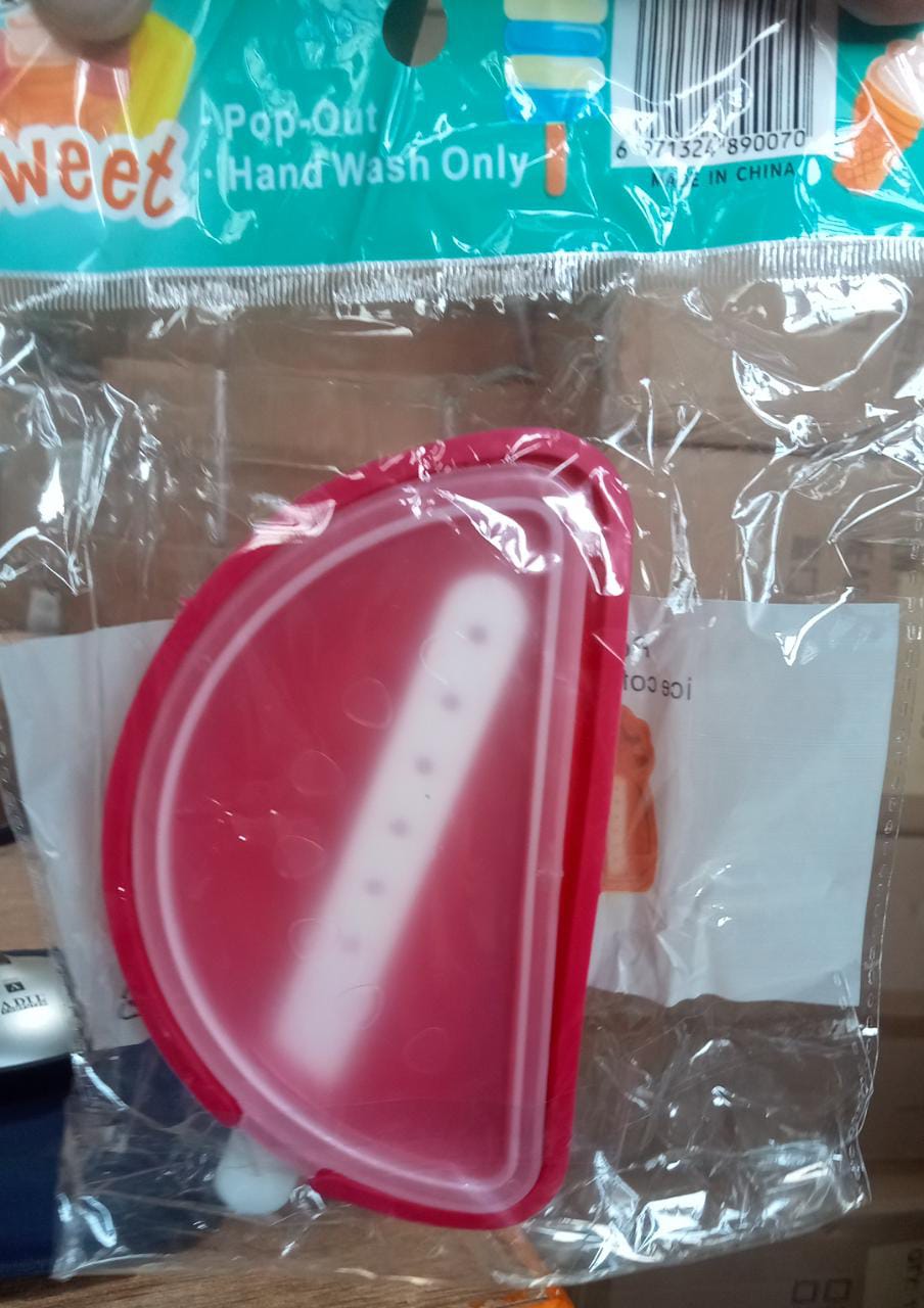 Watermelon ice mould showing non-stick properties for easy release.