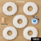 Close-up of 360 degree rotating microfiber mop replacement head