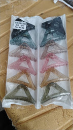 Assorted triangle plastic hair claw clips suitable for medium to long hair
