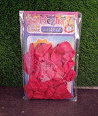 Elegant display of heart shaped balloons ready for event decorations.