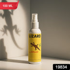 Lizard repellent spray bottle displayed on white background for home use